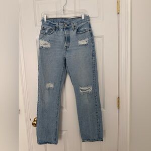Levi’s  501 Woman Distressed Blue Straight Jeans 27